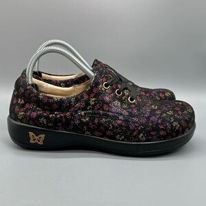 Alegria Kimi Pro Ditzy Doo Womens US 9 EUR 39 Oxford Shoes Black Floral Sneakers